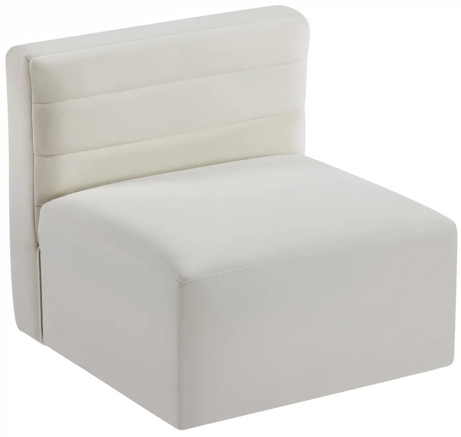 Quincy Velvet Upholstered Comfort Armless Modular Chair - Image 33