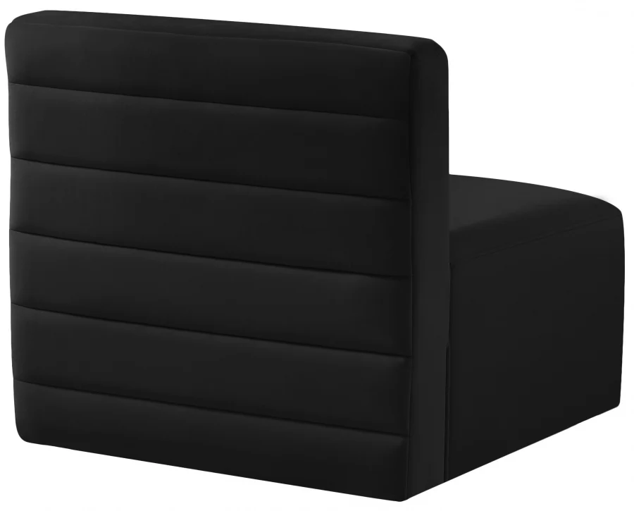 Quincy Velvet Upholstered Comfort Armless Modular Chair - Image 4