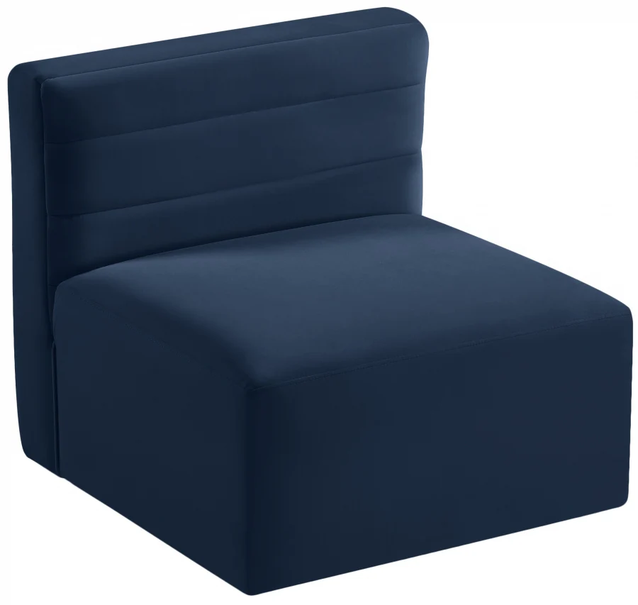 Quincy Velvet Upholstered Comfort Armless Modular Chair - Image 48