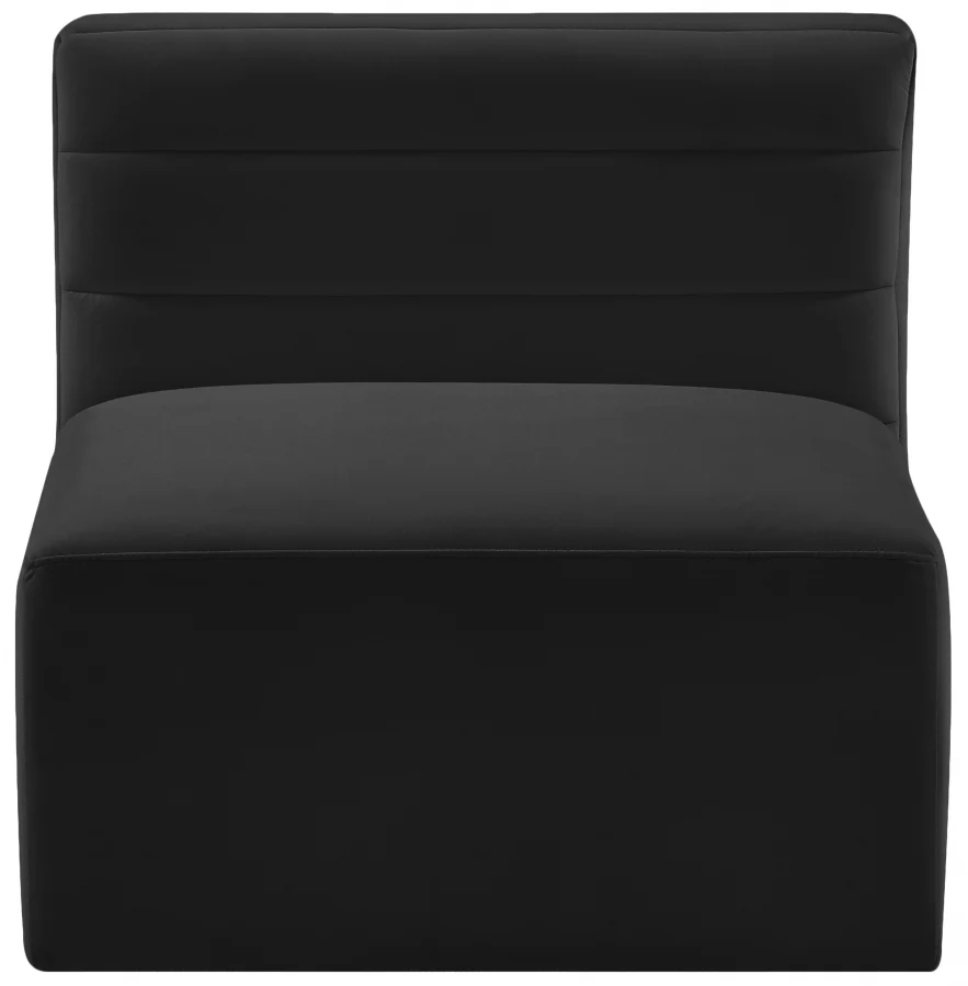 Quincy Velvet Upholstered Comfort Armless Modular Chair - Image 5