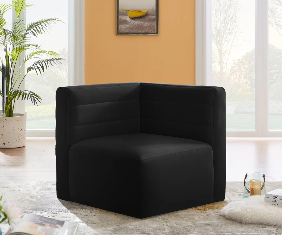 Quincy Velvet Upholstered Comfort Corner Modular Chair - Image 2