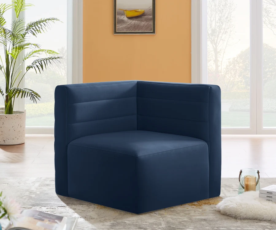 Quincy Velvet Upholstered Comfort Corner Modular Chair - Image 44
