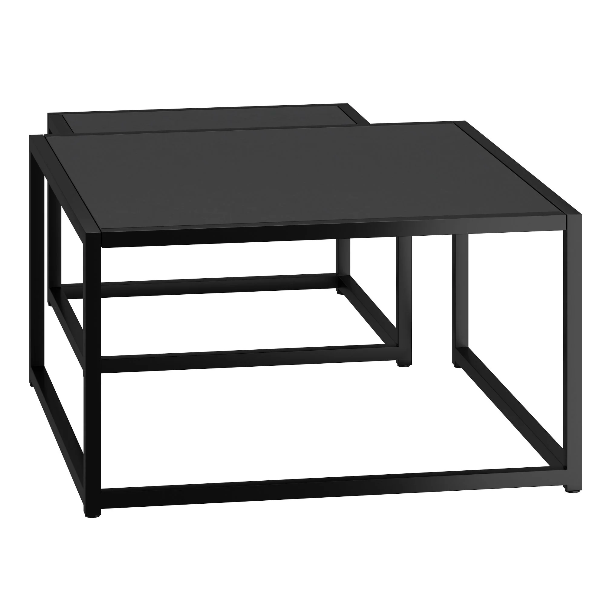 Quinn 2pc Coffee Table Set in Black - Image 3