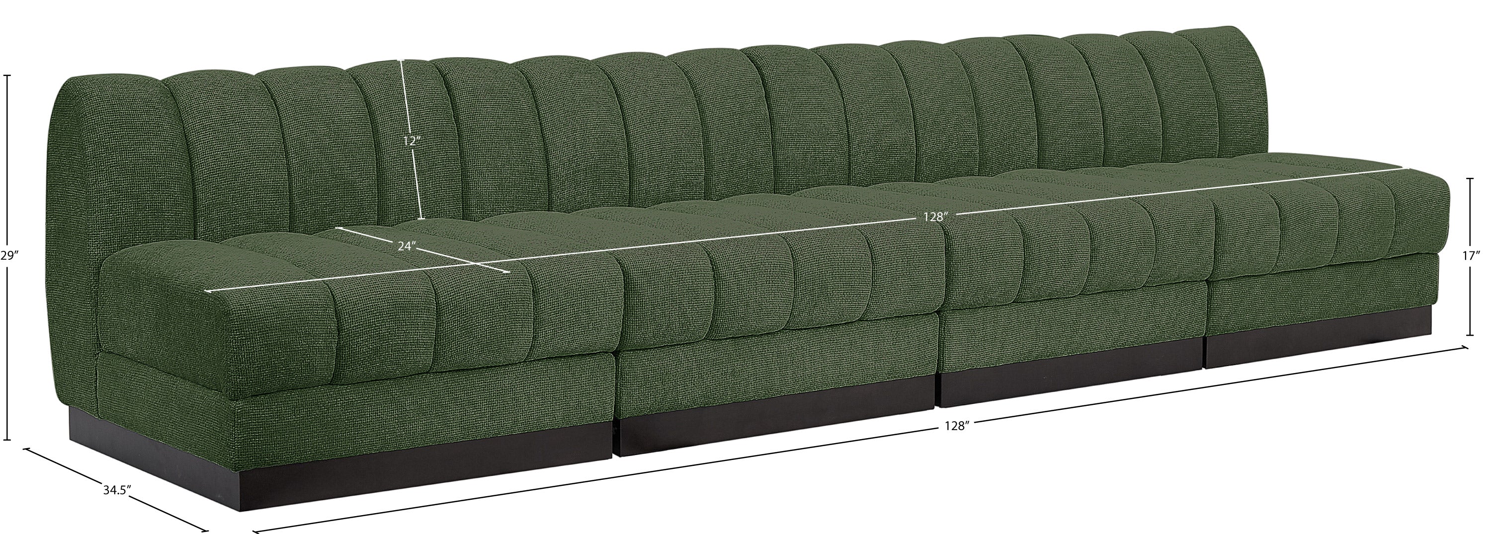 Quinn Chenille Fabric Armless Sofa - Image 21