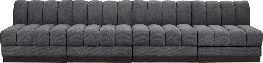 Quinn Chenille Fabric Armless Sofa - Image 4