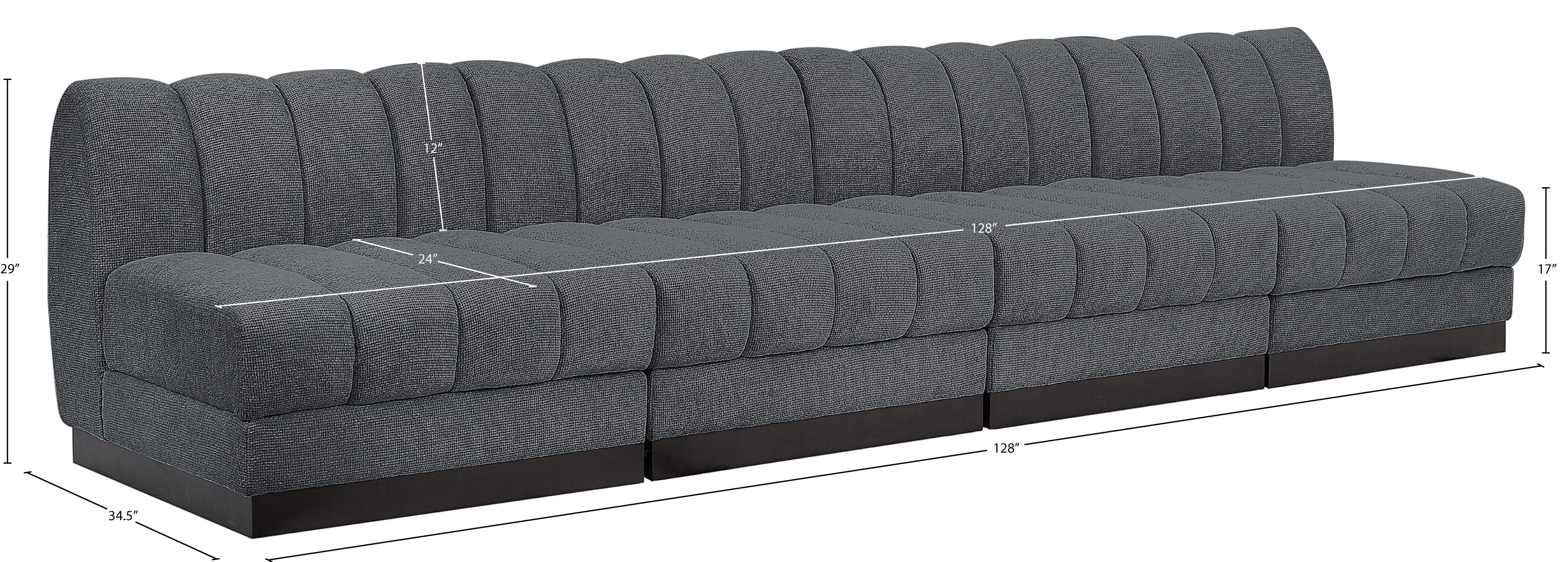 Quinn Chenille Fabric Armless Sofa - Image 7