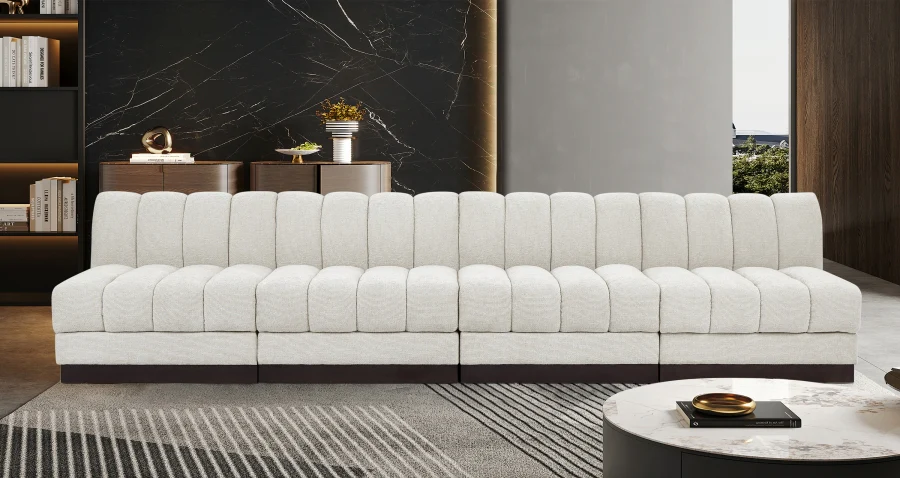 Quinn Chenille Fabric Armless Sofa - Image 9