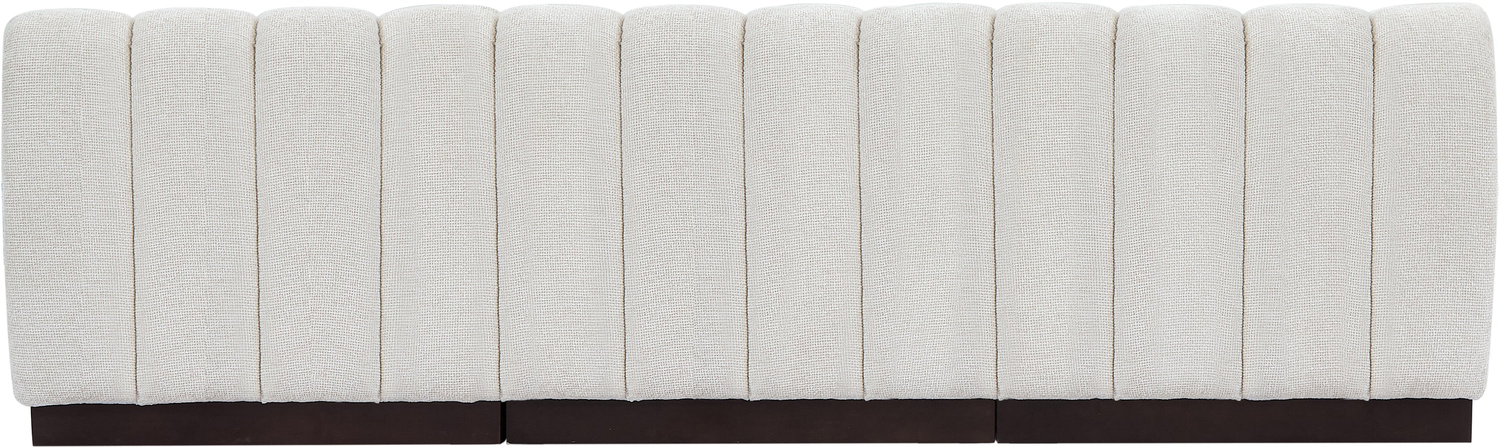 Quinn Chenille Fabric Three-Seater Armless Sofa - Image 10