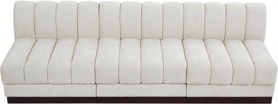 Quinn Chenille Fabric Three-Seater Armless Sofa - Image 11