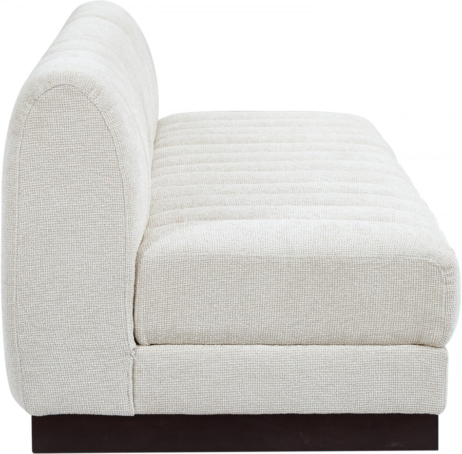 Quinn Chenille Fabric Three-Seater Armless Sofa - Image 12