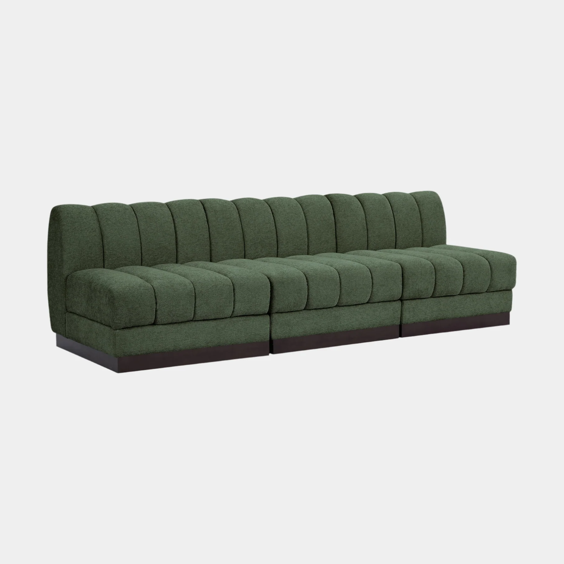 Quinn Chenille Fabric Three-Seater Armless Sofa - Image 15