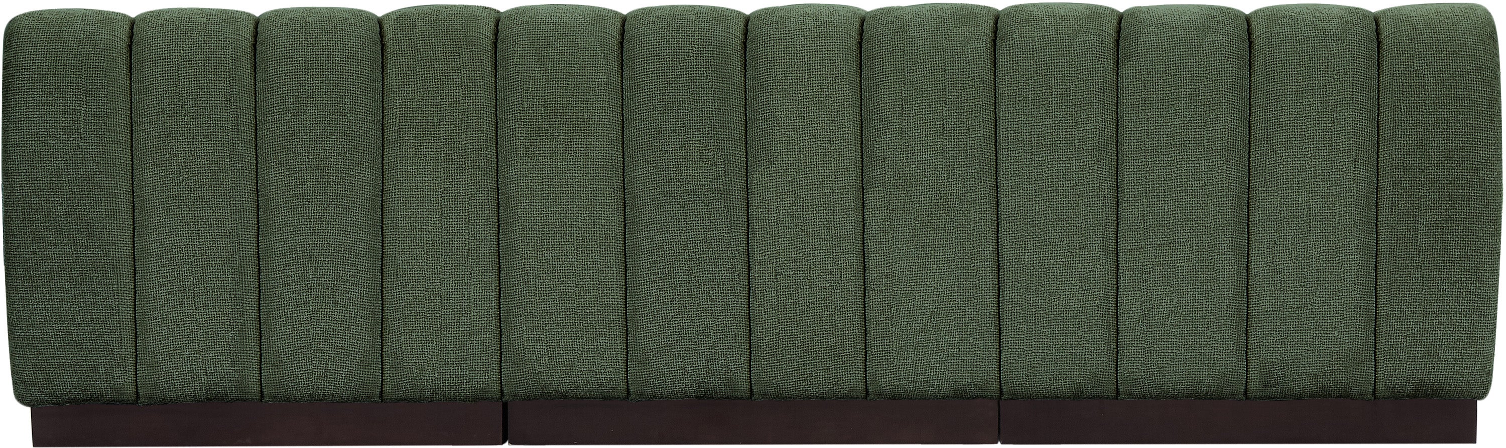 Quinn Chenille Fabric Three-Seater Armless Sofa - Image 17