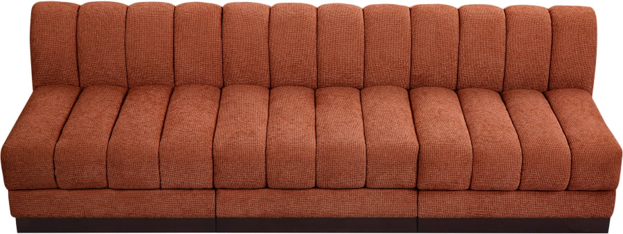 Quinn Chenille Fabric Three-Seater Armless Sofa - Image 24