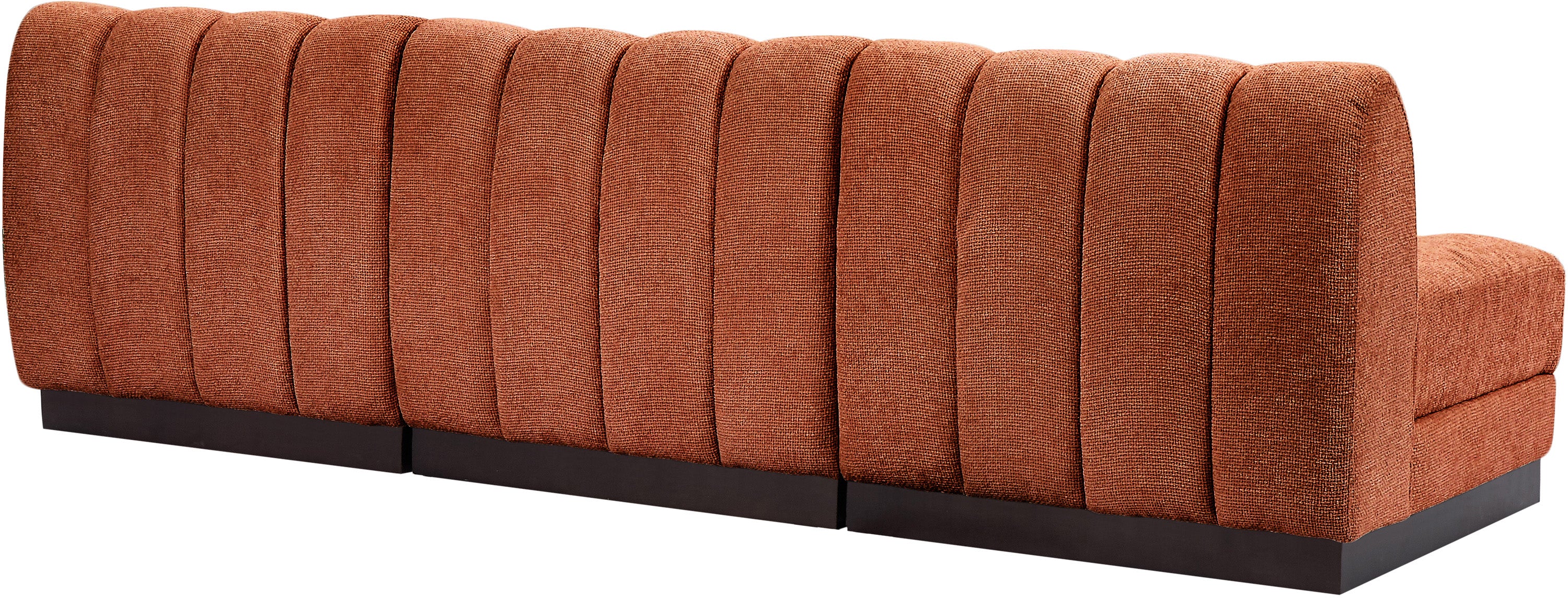 Quinn Chenille Fabric Three-Seater Armless Sofa - Image 25