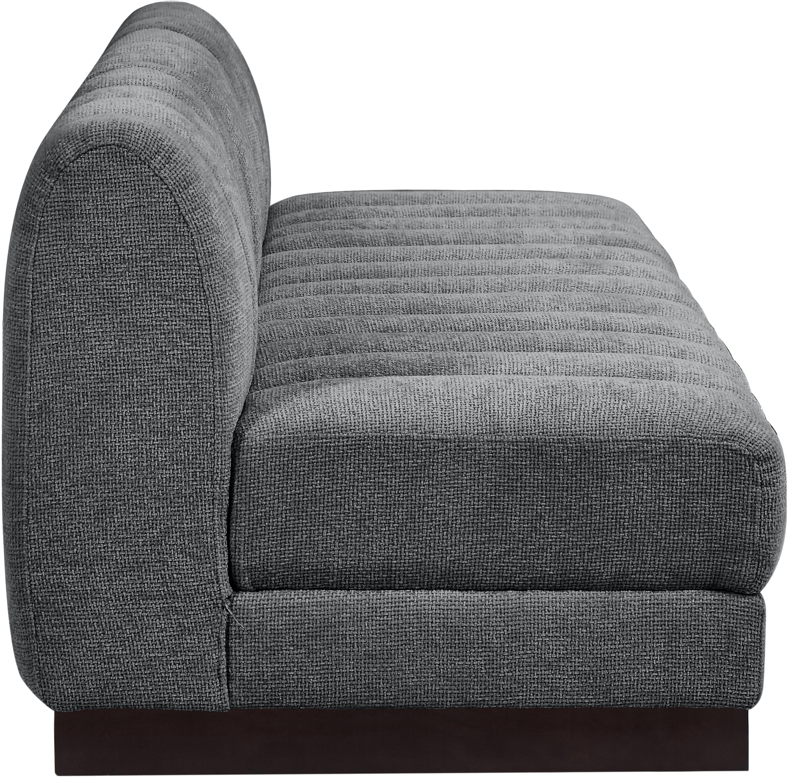 Quinn Chenille Fabric Three-Seater Armless Sofa - Image 5