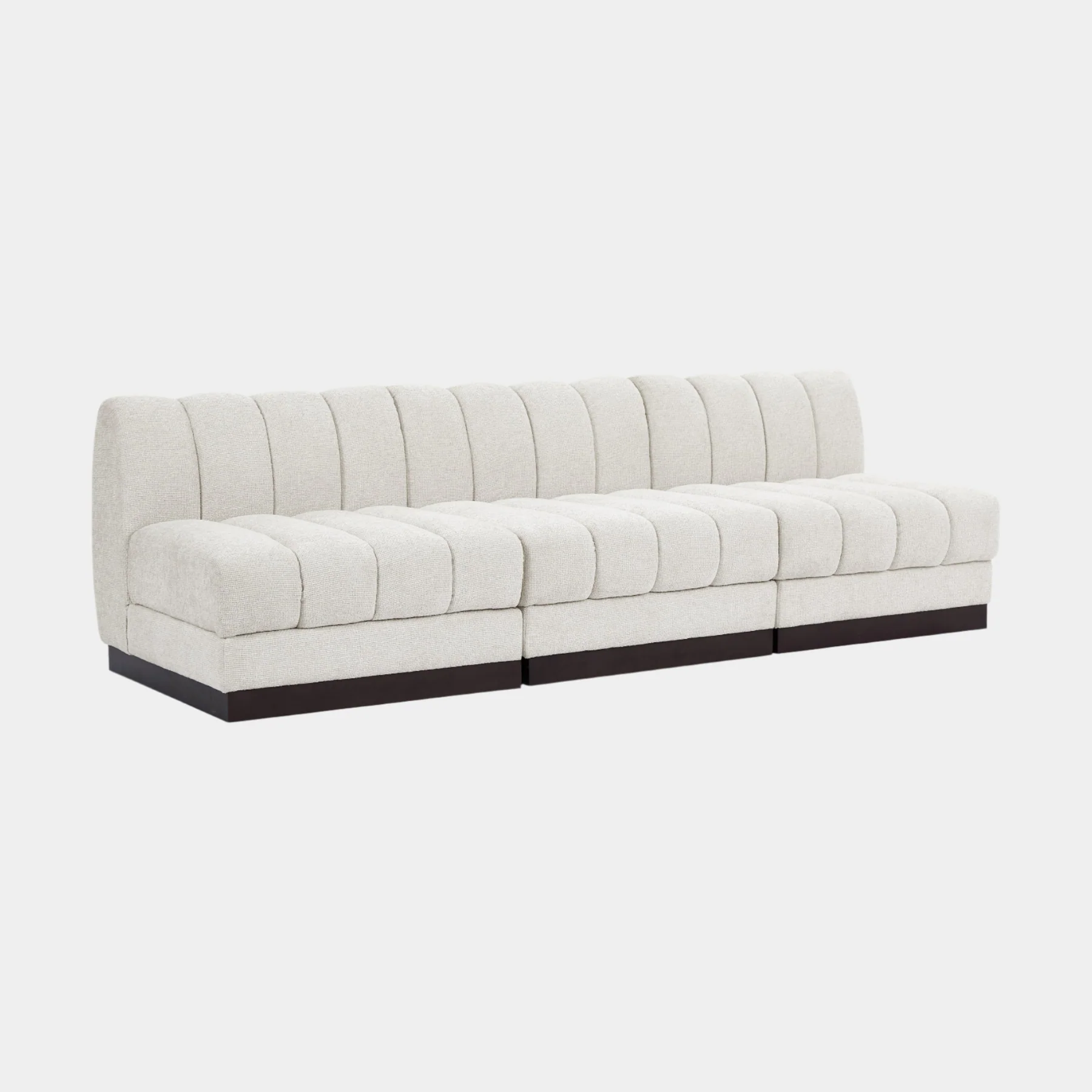 Quinn Chenille Fabric Three-Seater Armless Sofa - Image 8