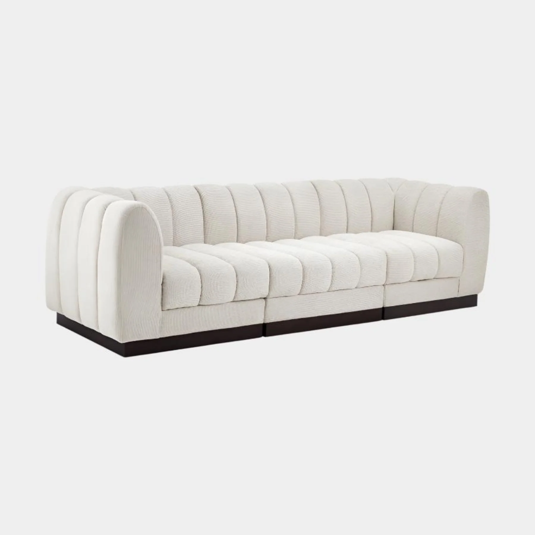 Quinn Chenille Fabric Three-Seater Sofa with Armrest - Image 8