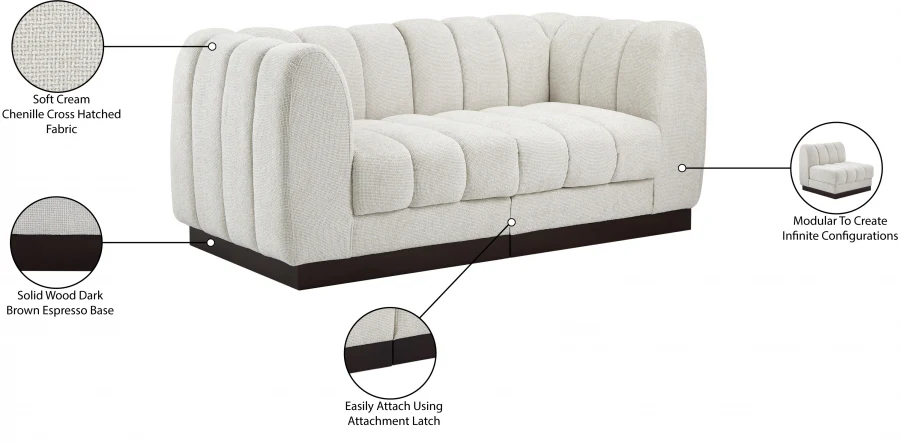 Quinn Chenille Fabric Two-Seater Sofa with Armrest - Image 14