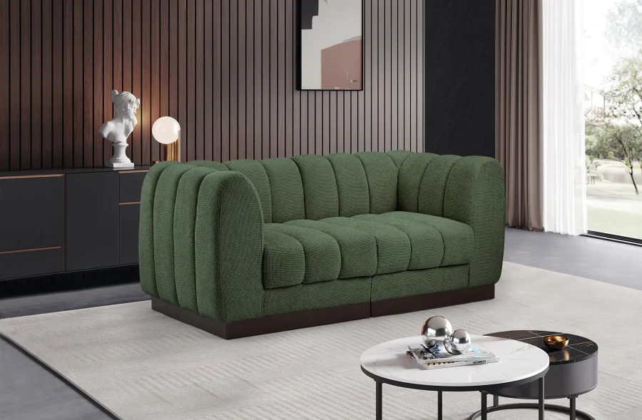 Quinn Chenille Fabric Two-Seater Sofa with Armrest - Image 16