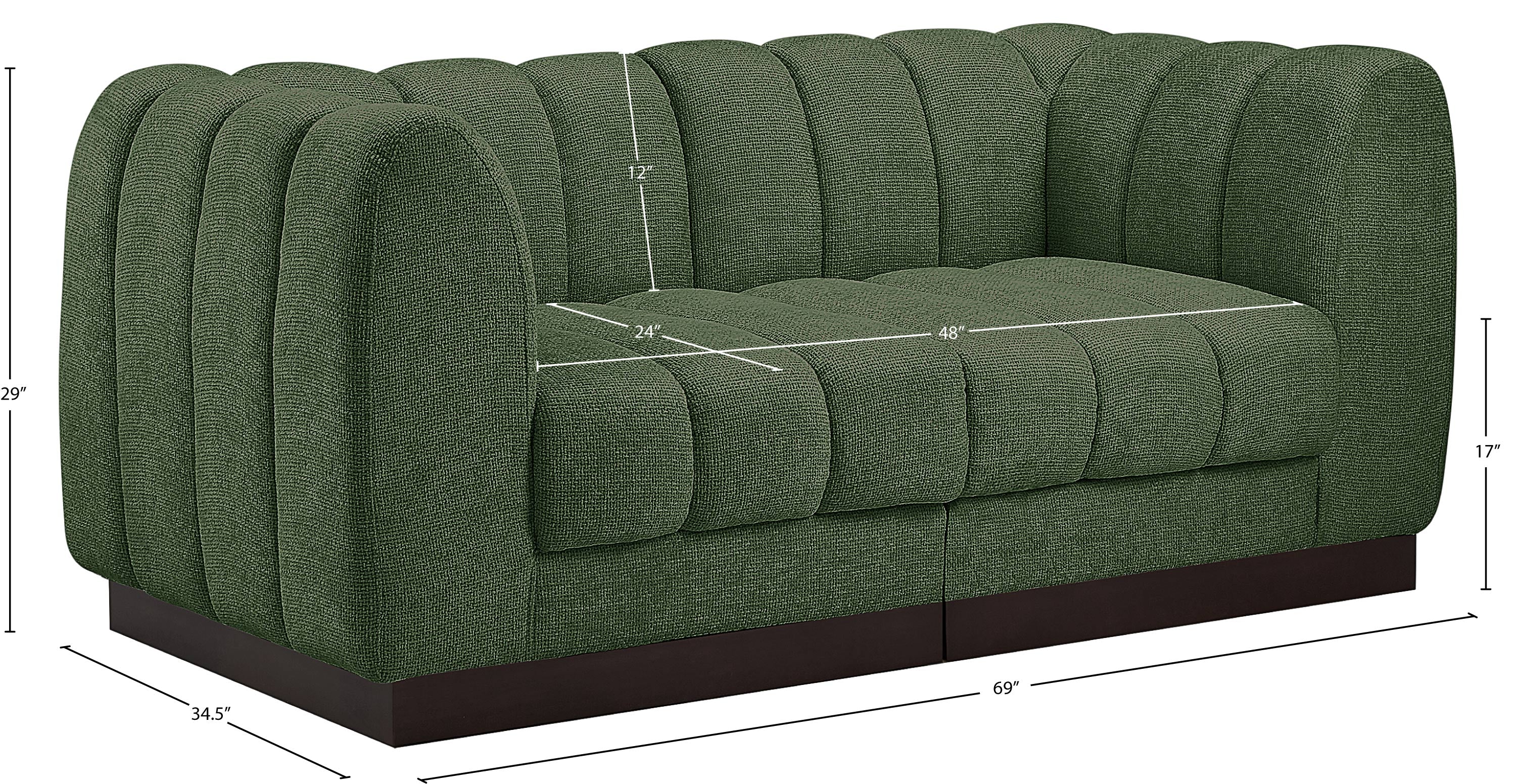 Quinn Chenille Fabric Two-Seater Sofa with Armrest - Image 21