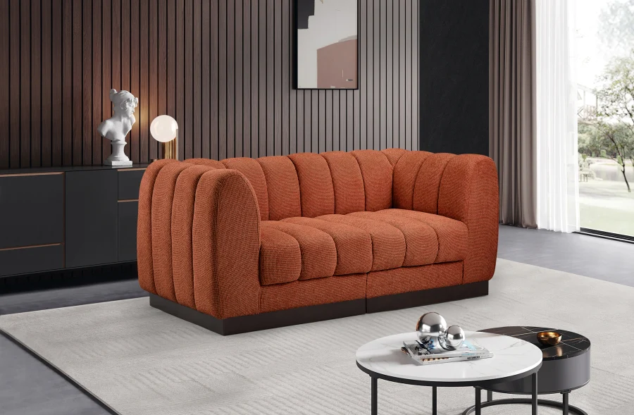 Quinn Chenille Fabric Two-Seater Sofa with Armrest - Image 23