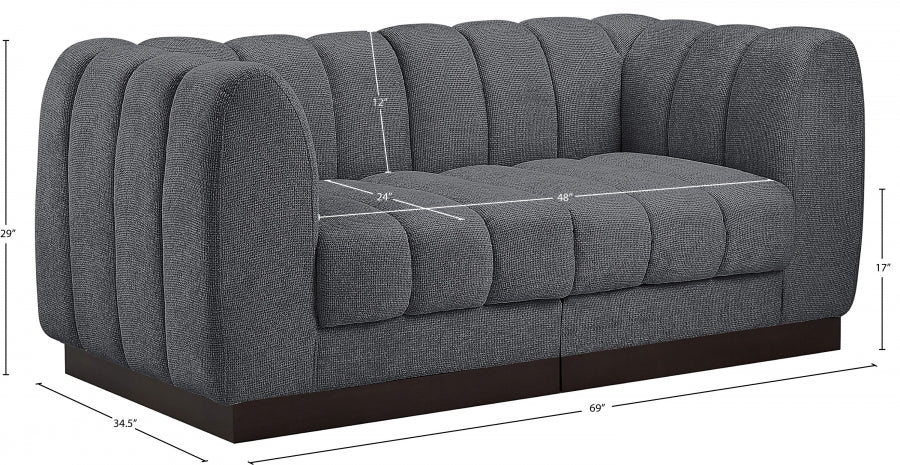 Quinn Chenille Fabric Two-Seater Sofa with Armrest - Image 7