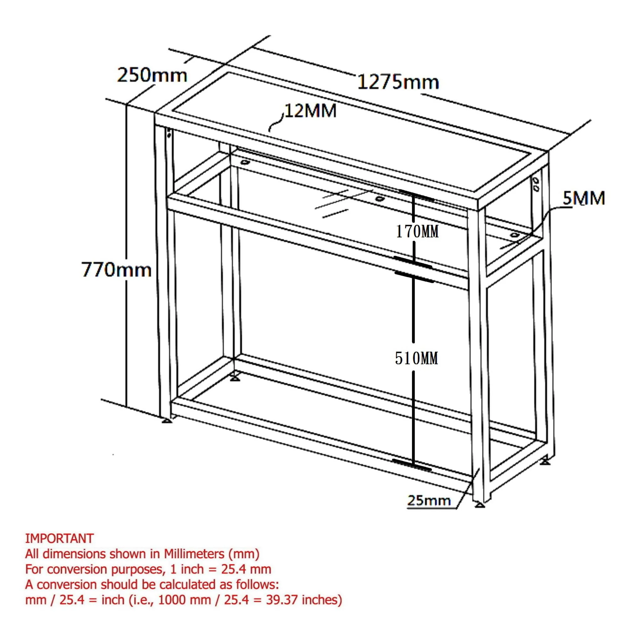 Quinn Console Table in Black - Image 8