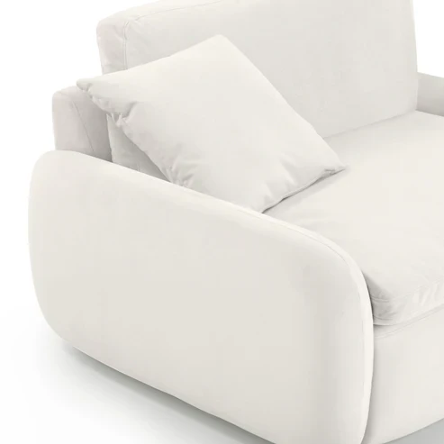Rachelle Cream Performance Velvet Lounge Chair - Image 6