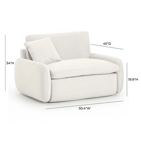 Rachelle Cream Performance Velvet Lounge Chair - Image 7