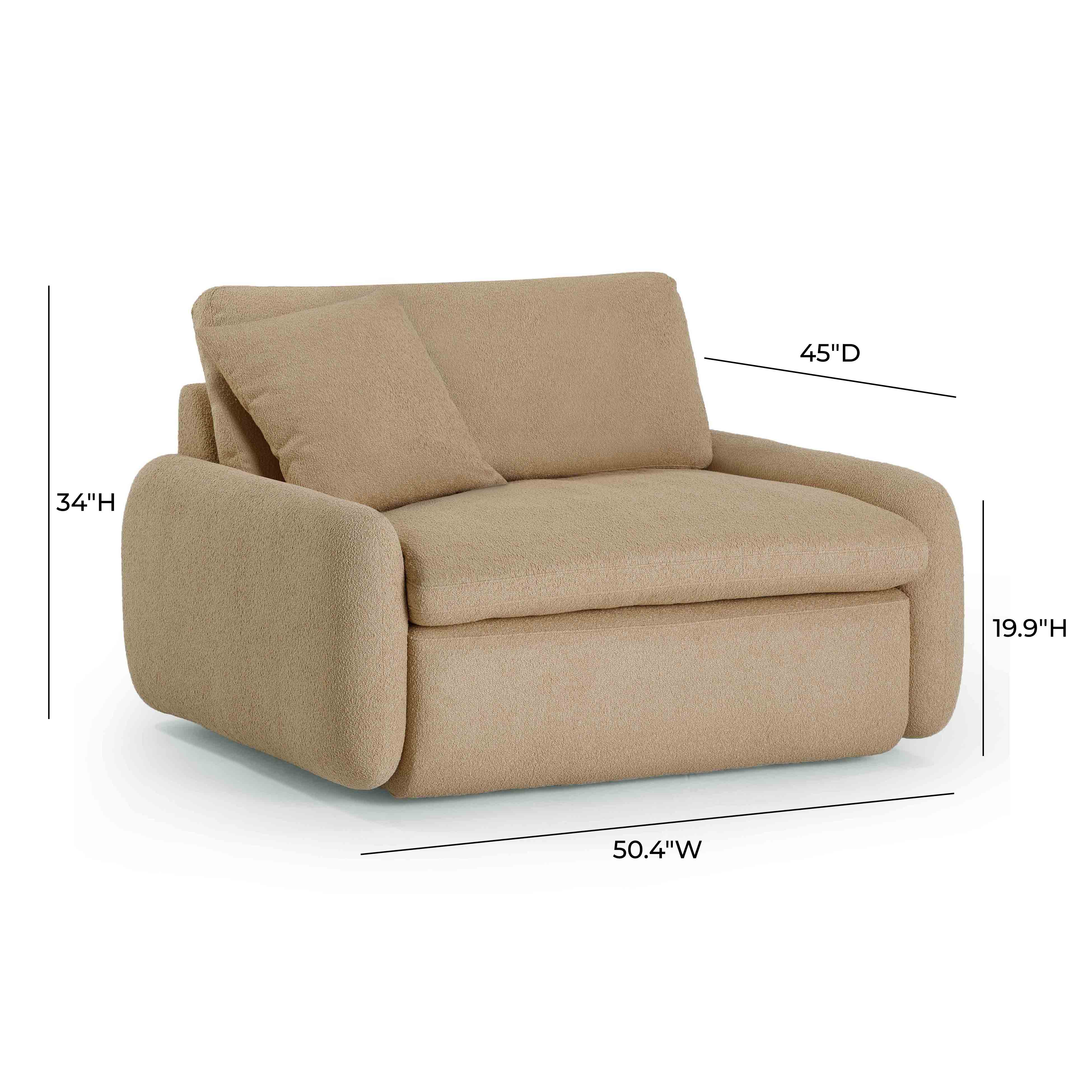 Rachelle Tan Contract-Grade Boucle Lounge Chair - Image 7