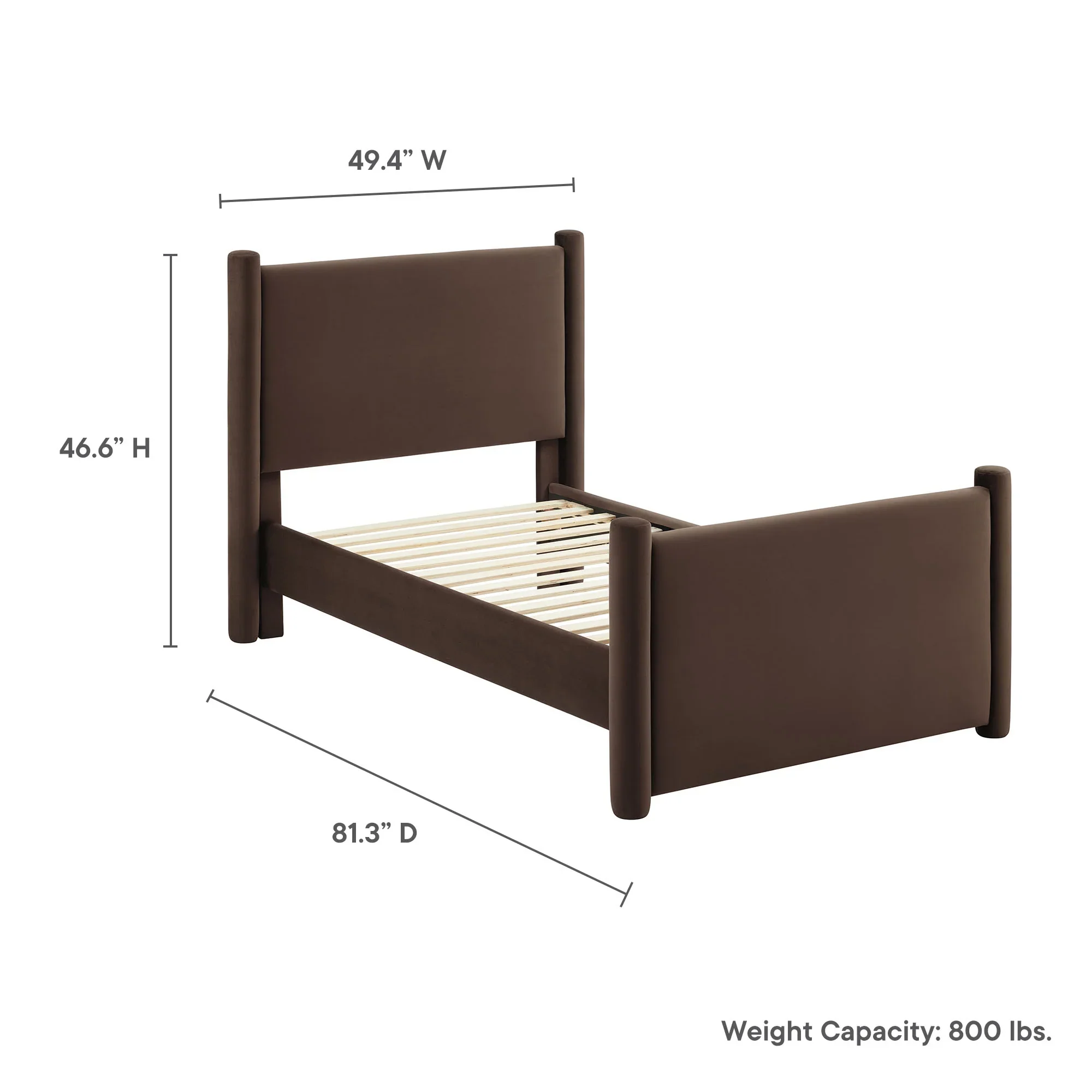 Rael Performance Velvet Platform Bed - Image 12