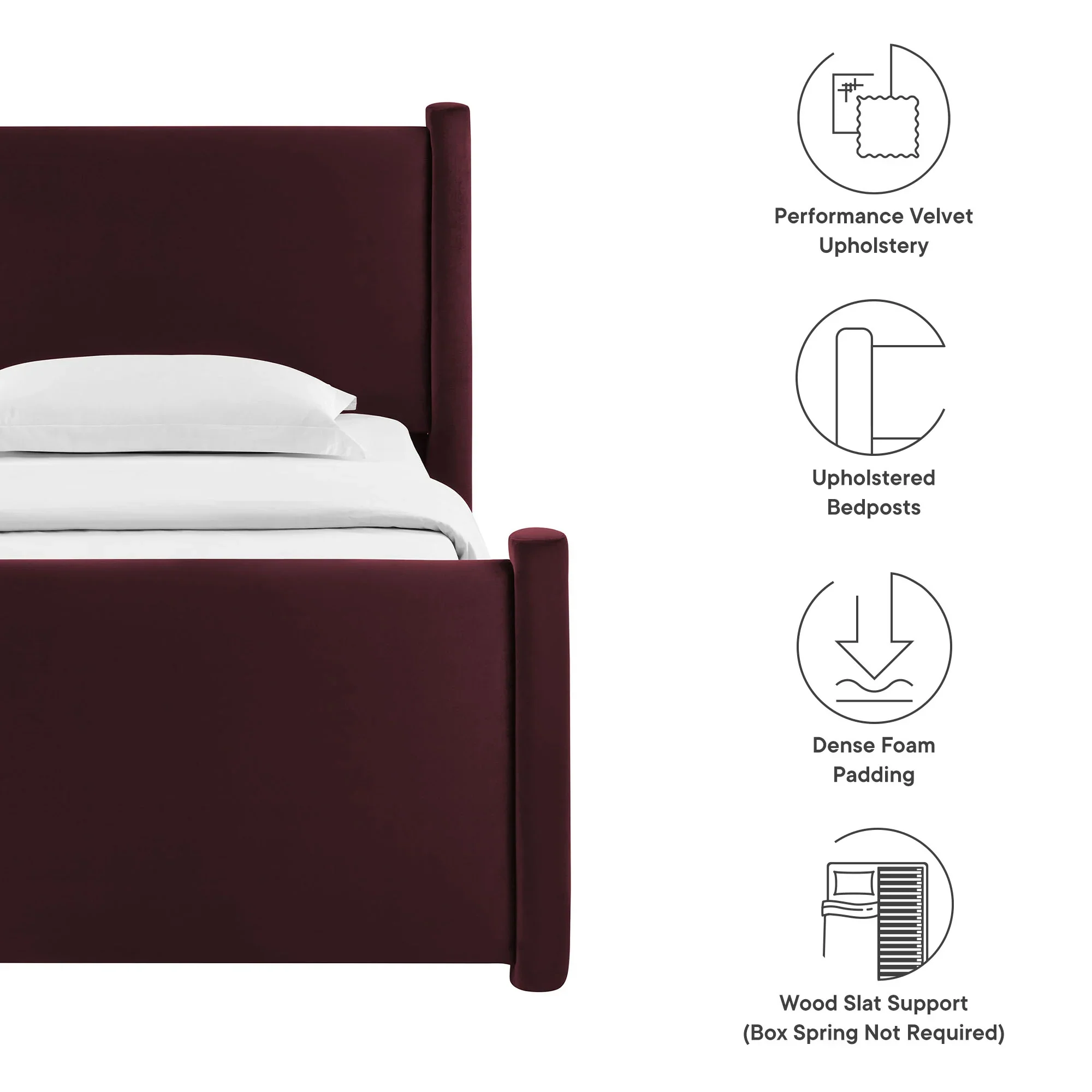 Rael Performance Velvet Platform Bed - Image 20