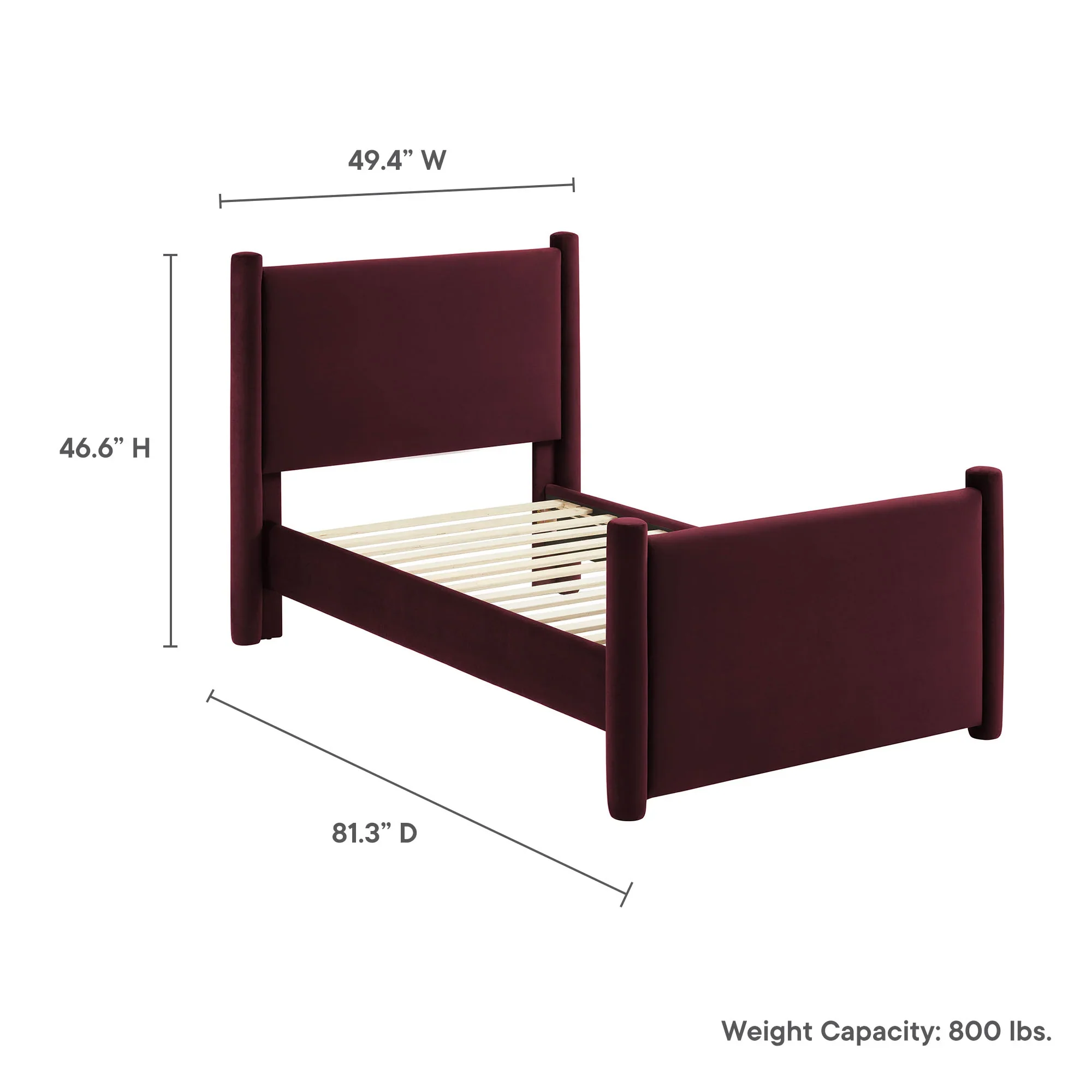 Rael Performance Velvet Platform Bed - Image 21