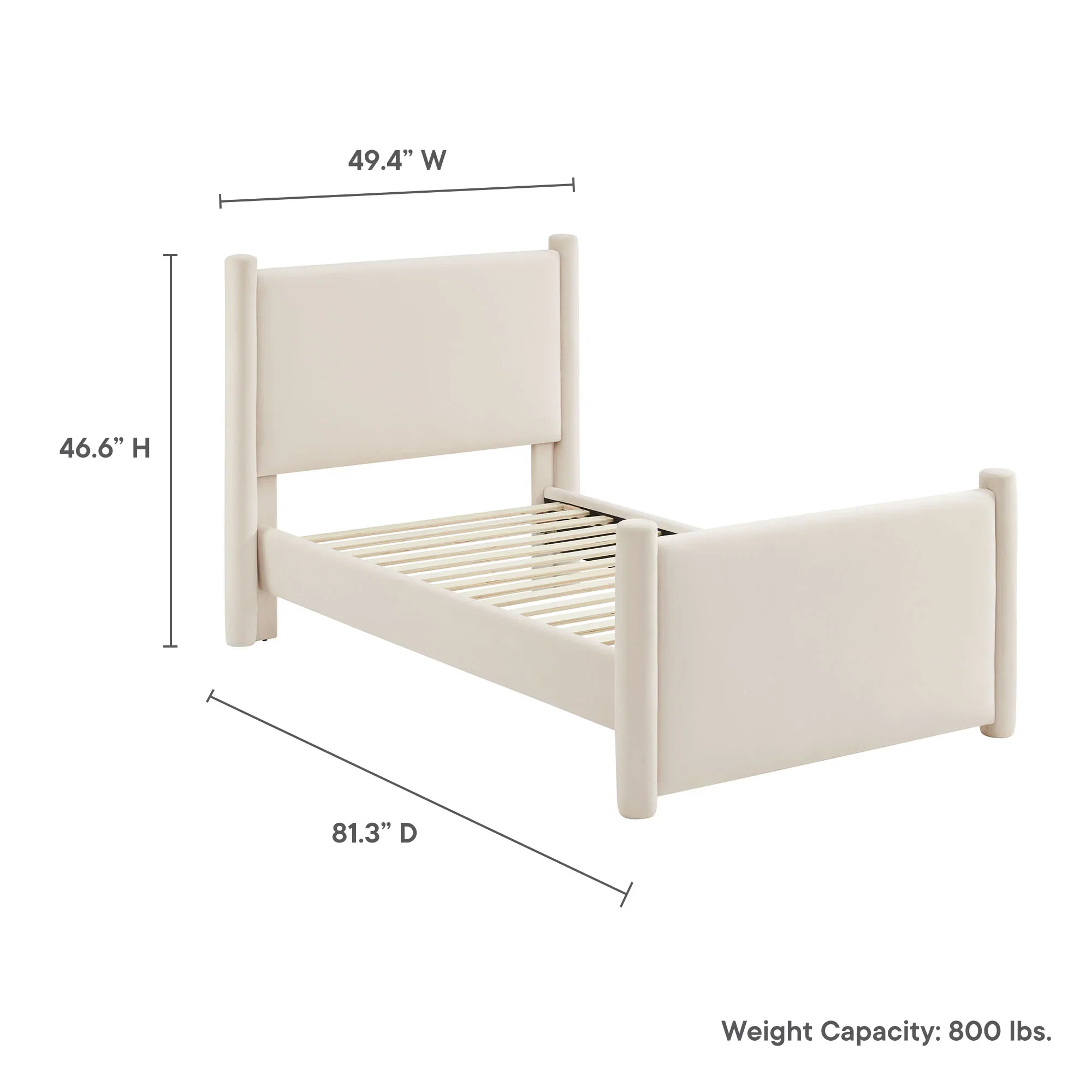 Rael Performance Velvet Platform Bed - Image 3