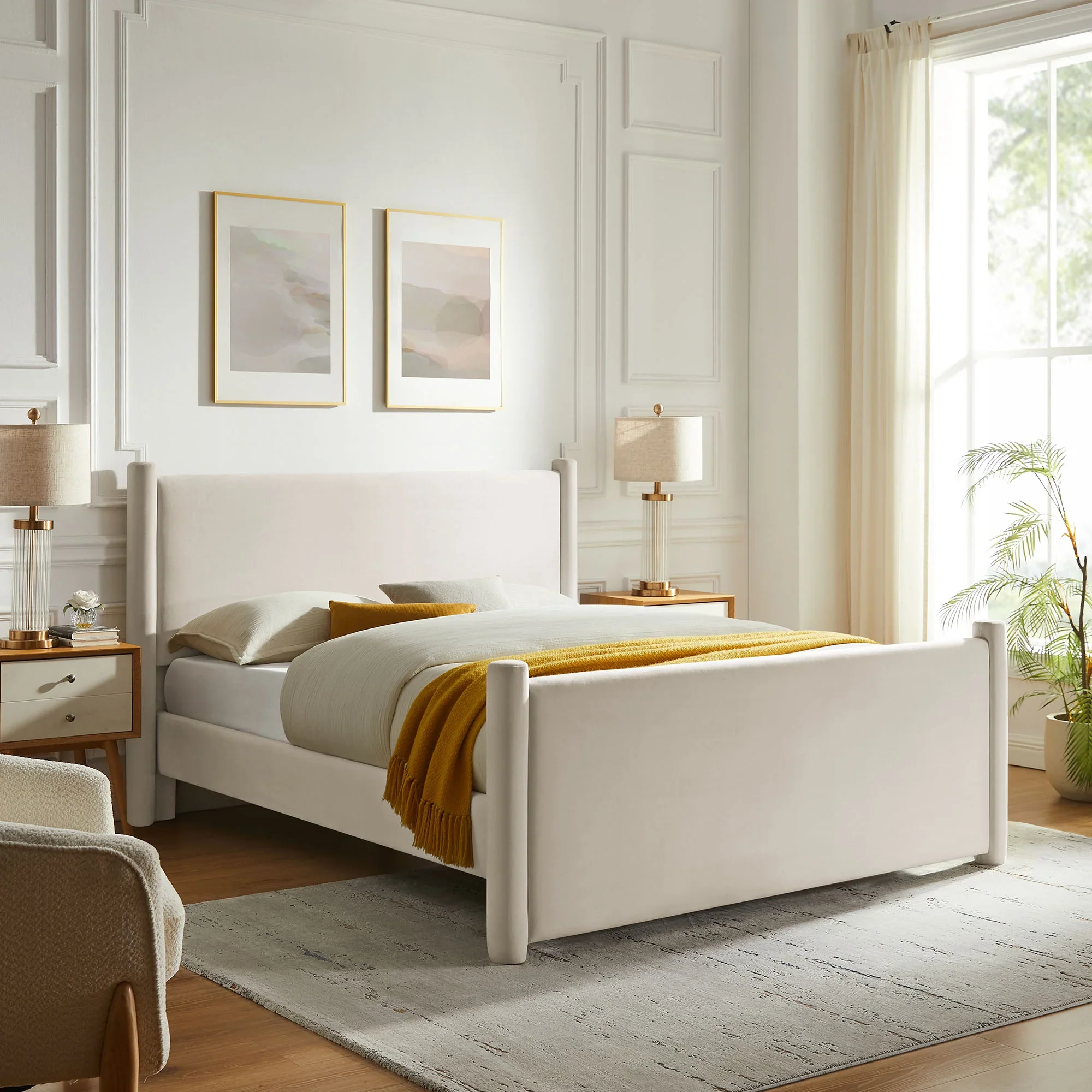 Rael Performance Velvet Platform Bed - Image 45