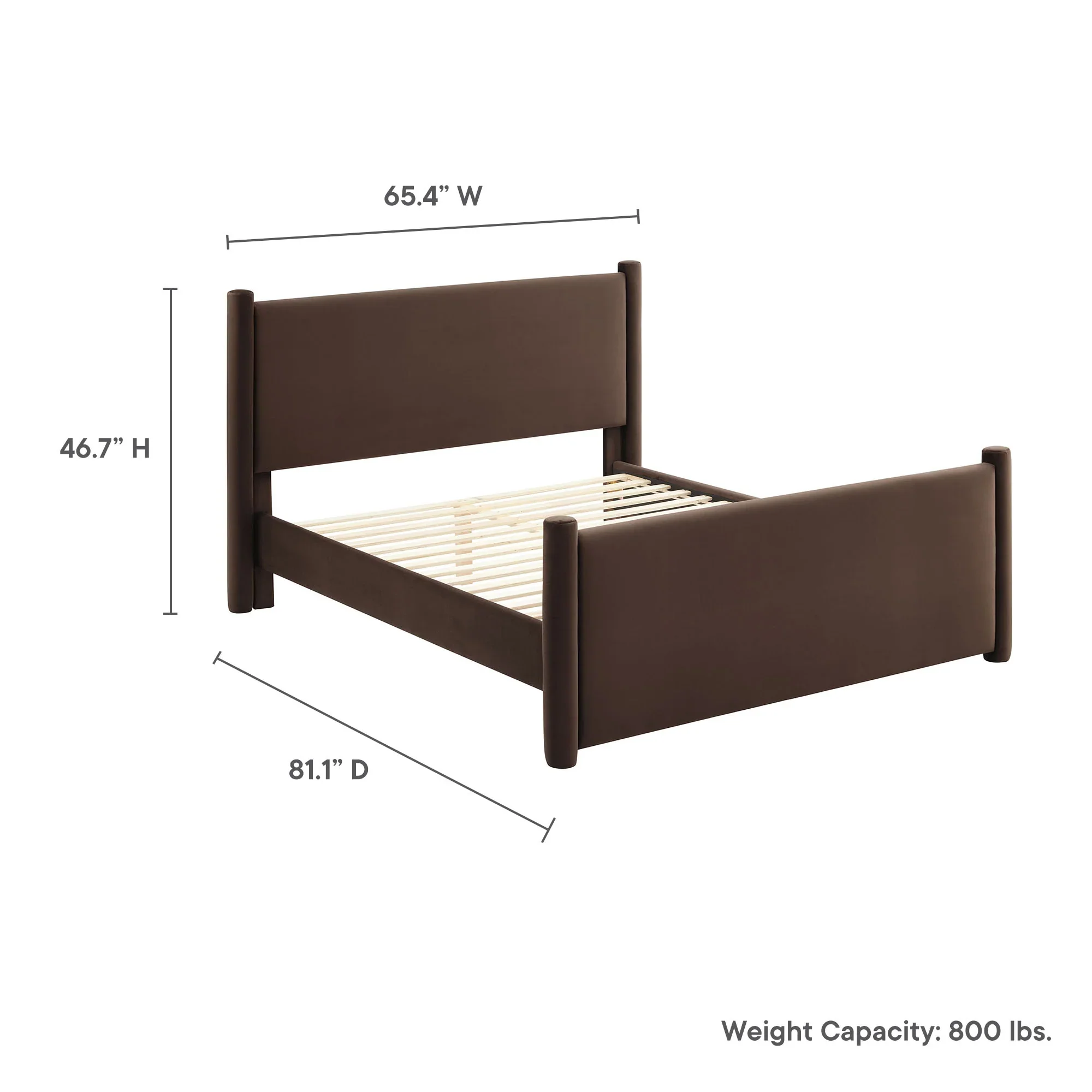 Rael Performance Velvet Platform Bed - Image 48