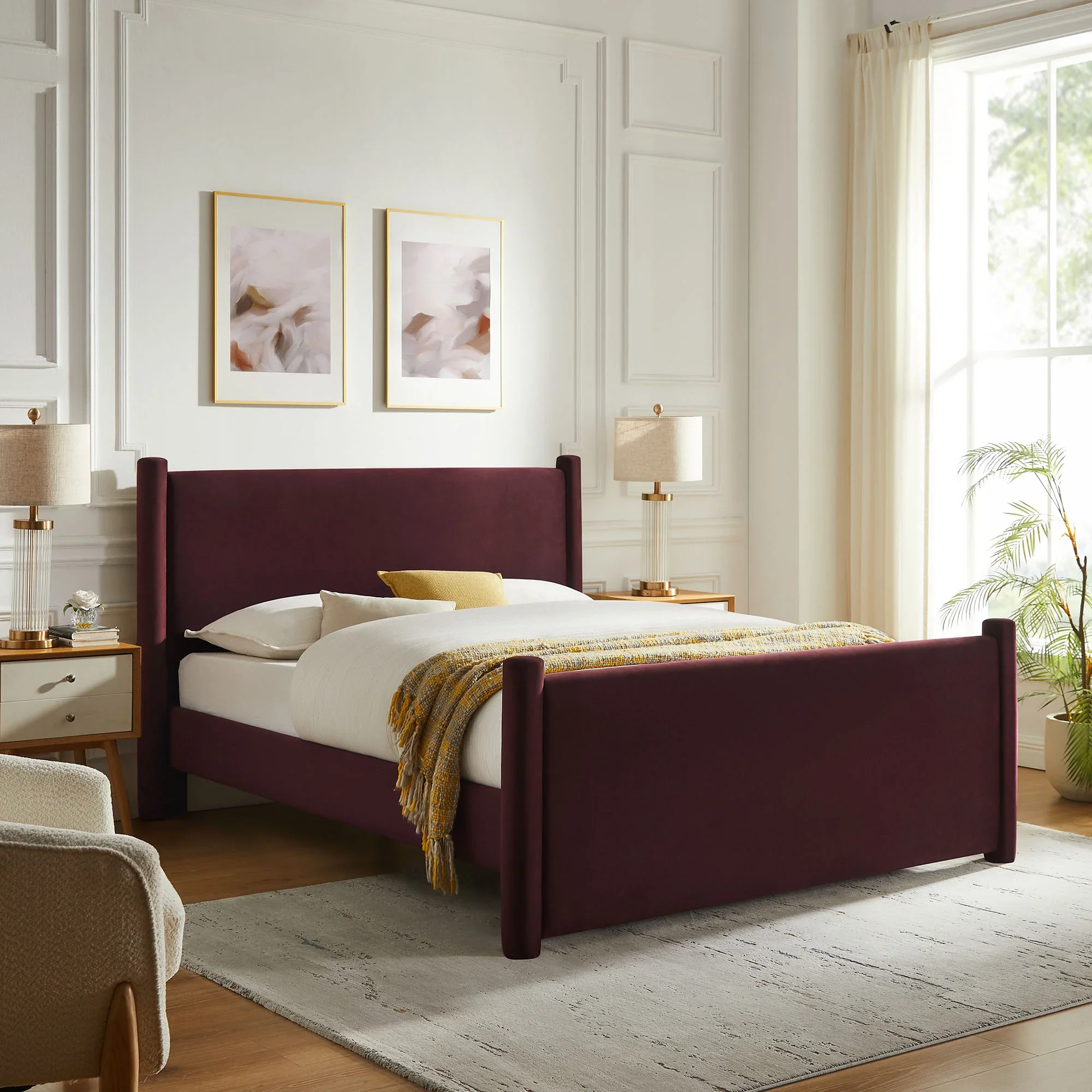 Rael Performance Velvet Platform Bed - Image 63