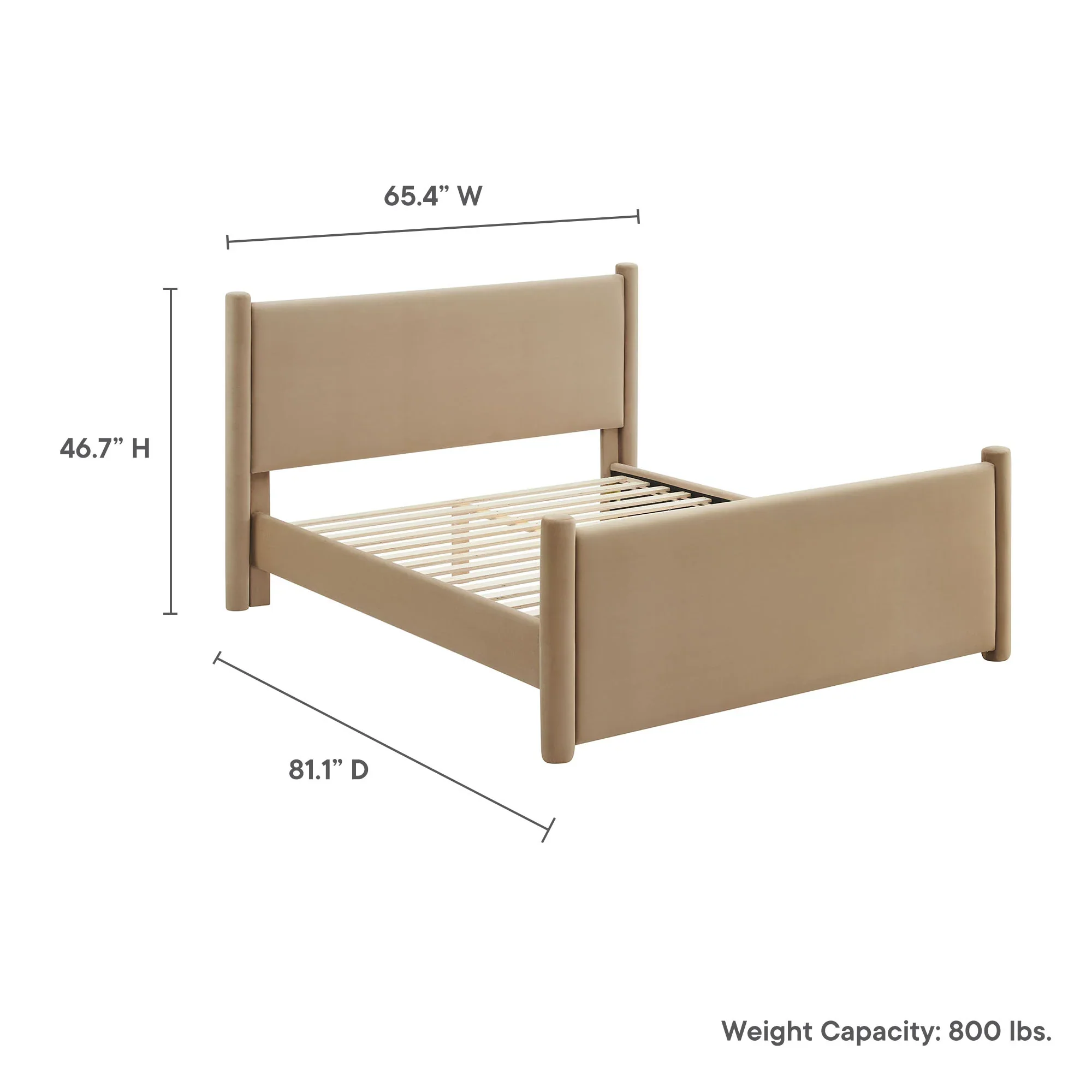 Rael Performance Velvet Platform Bed - Image 66