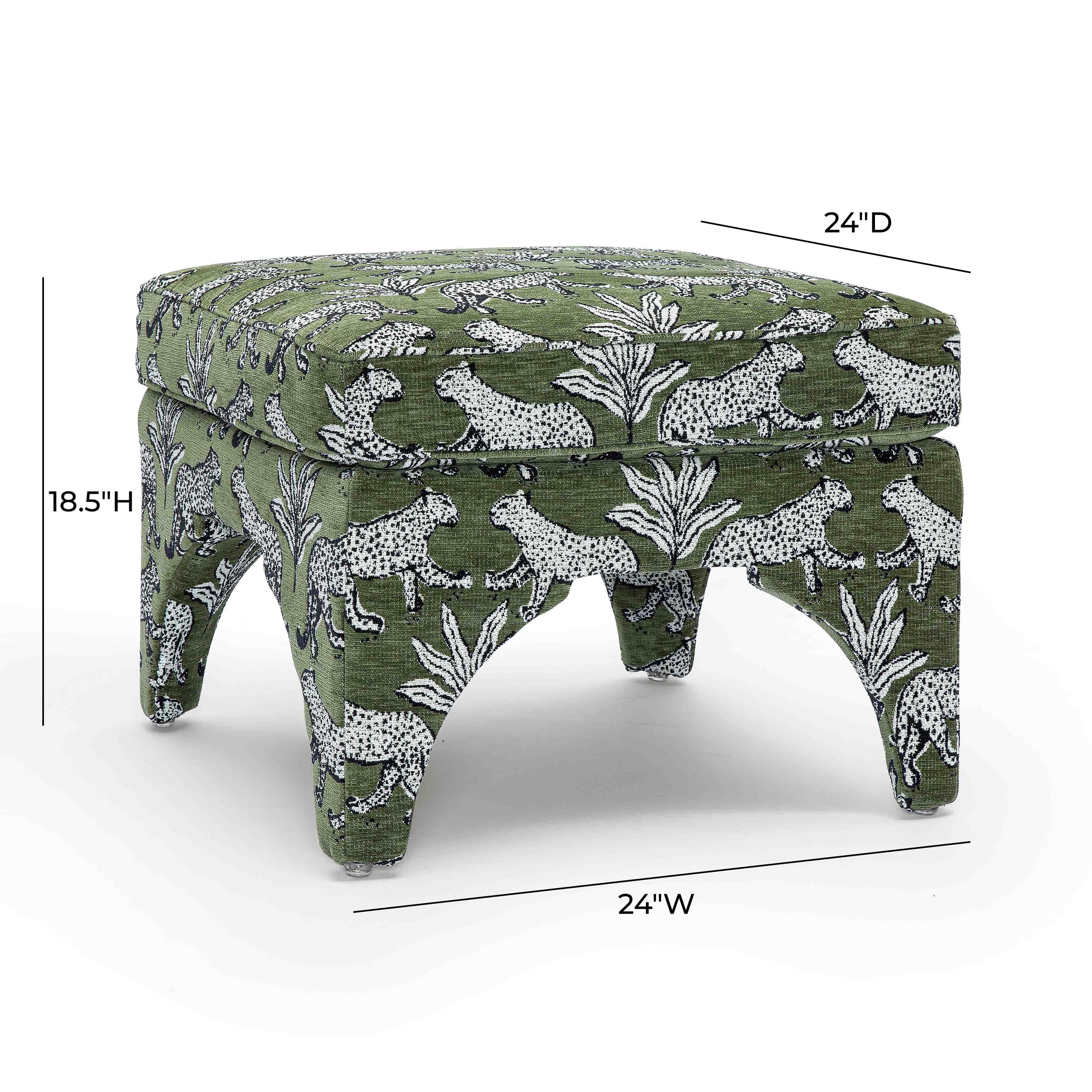Raji Leopard Performance Jacquard Ottoman - Image 12