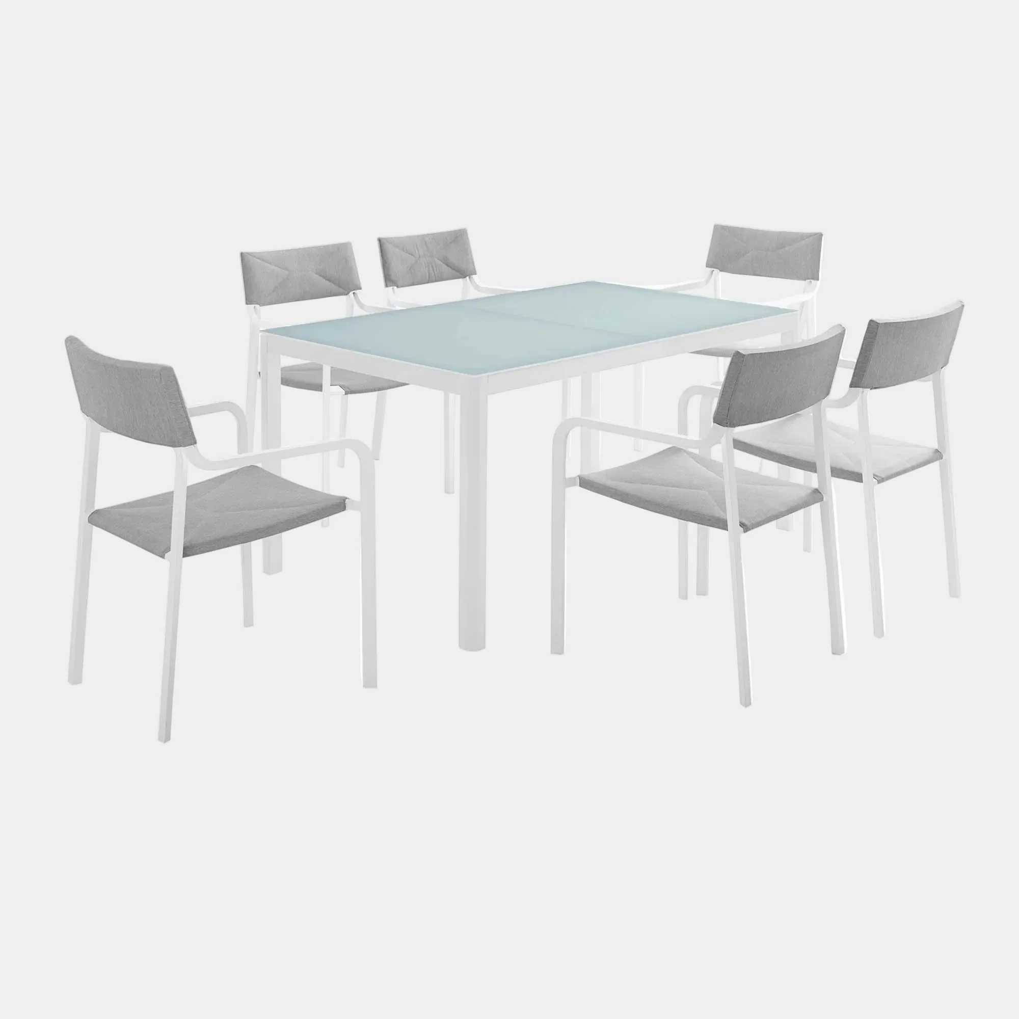 Raleigh 7 Piece Outdoor Patio Aluminum Dining Set - Image 13