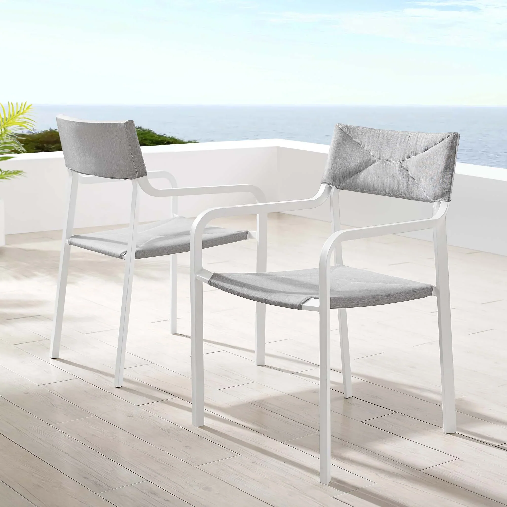 Raleigh Outdoor Patio Aluminum Armchair Set of 2 - Image 10