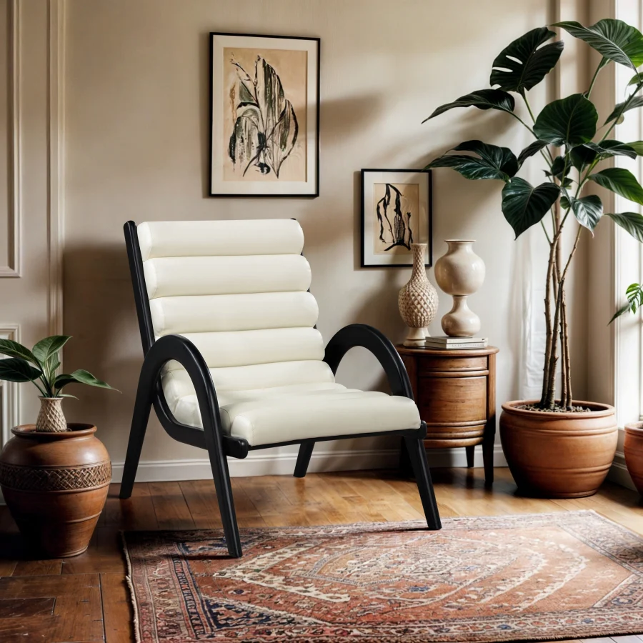 Randal Vegan Leather Upholstered Accent Chair - Image 11