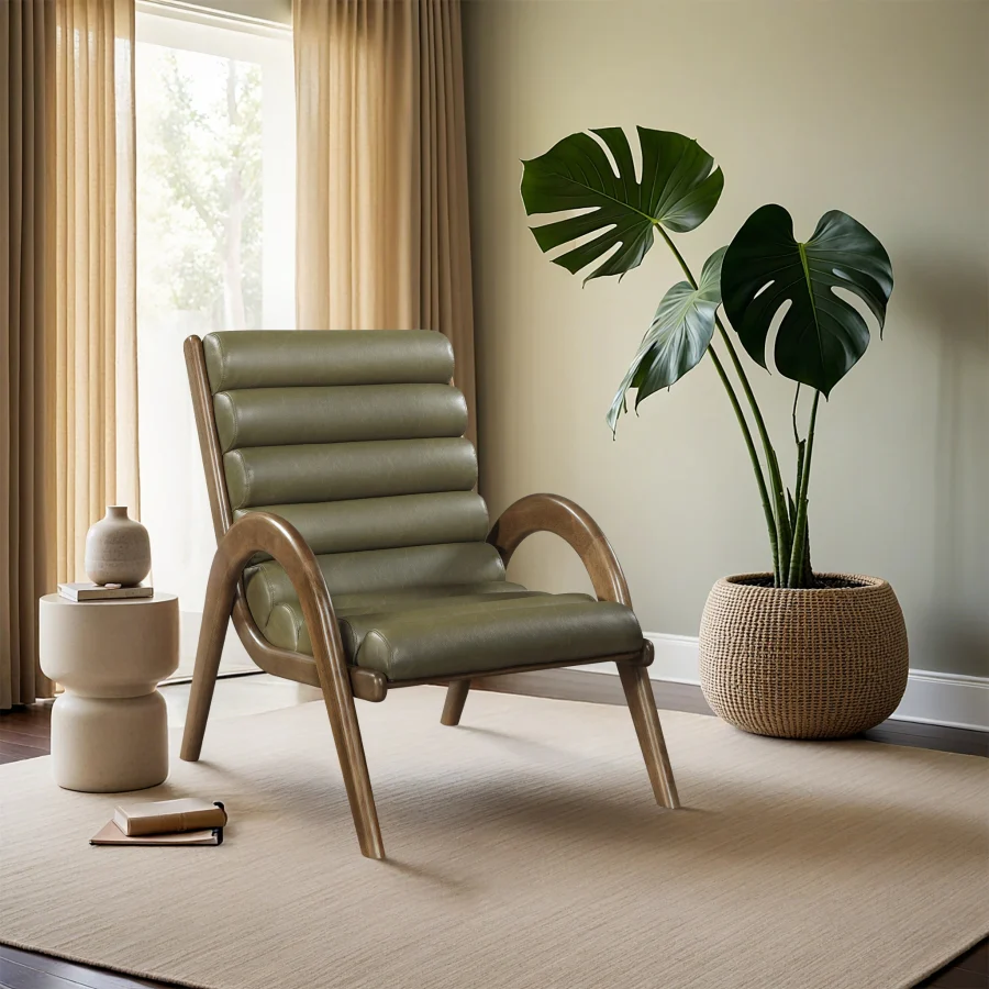 Randal Vegan Leather Upholstered Accent Chair - Image 12