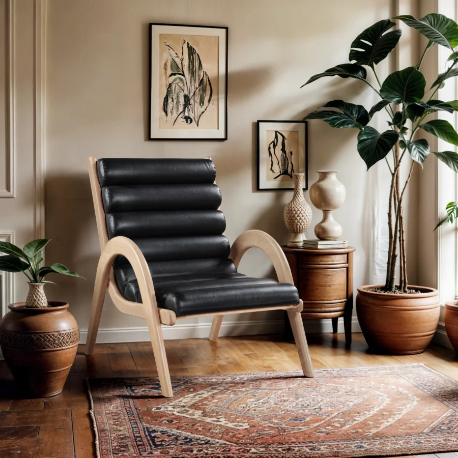 Randal Vegan Leather Upholstered Accent Chair - Image 2