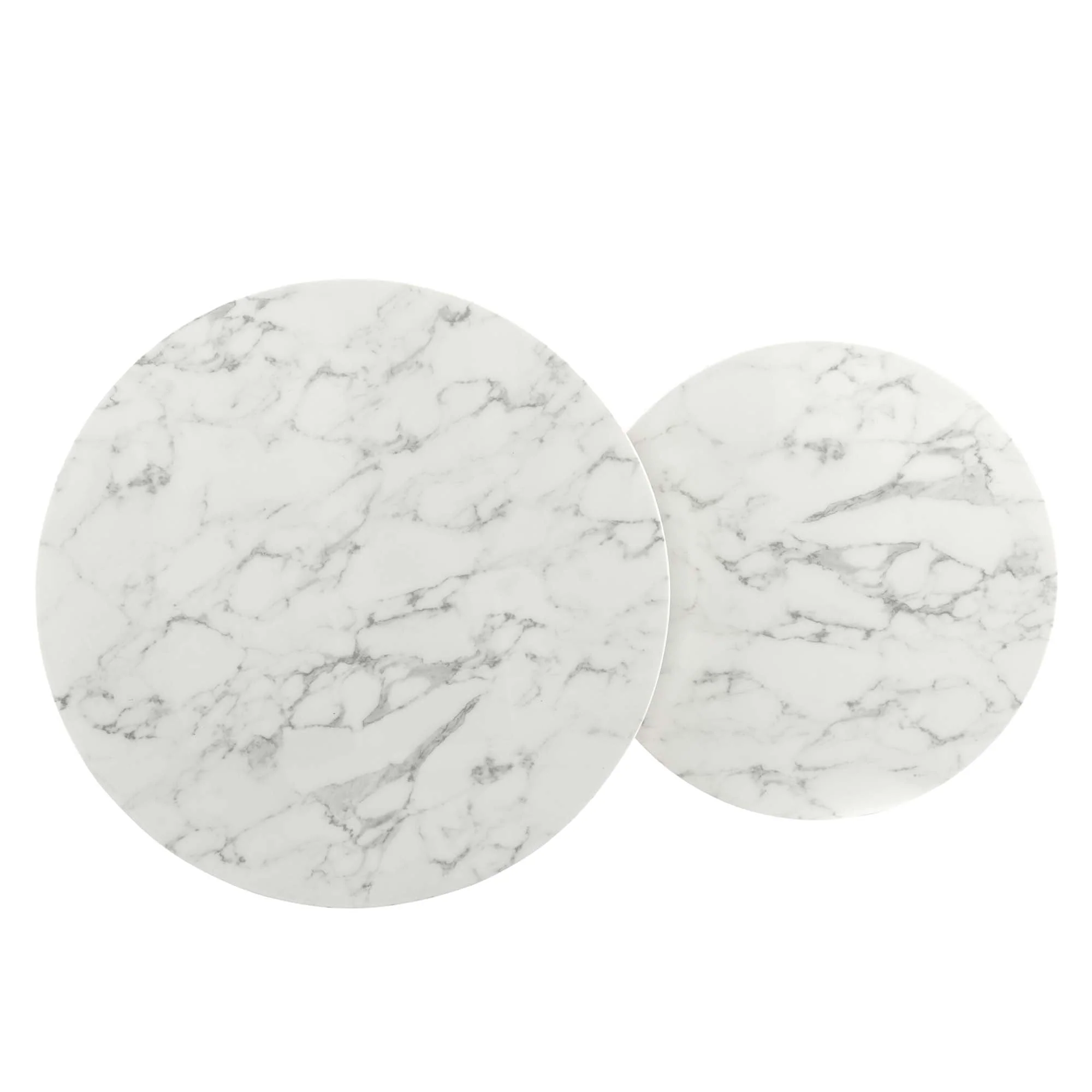 Ravenna Artificial Marble Nesting Coffee Table in Gold White - Image 5