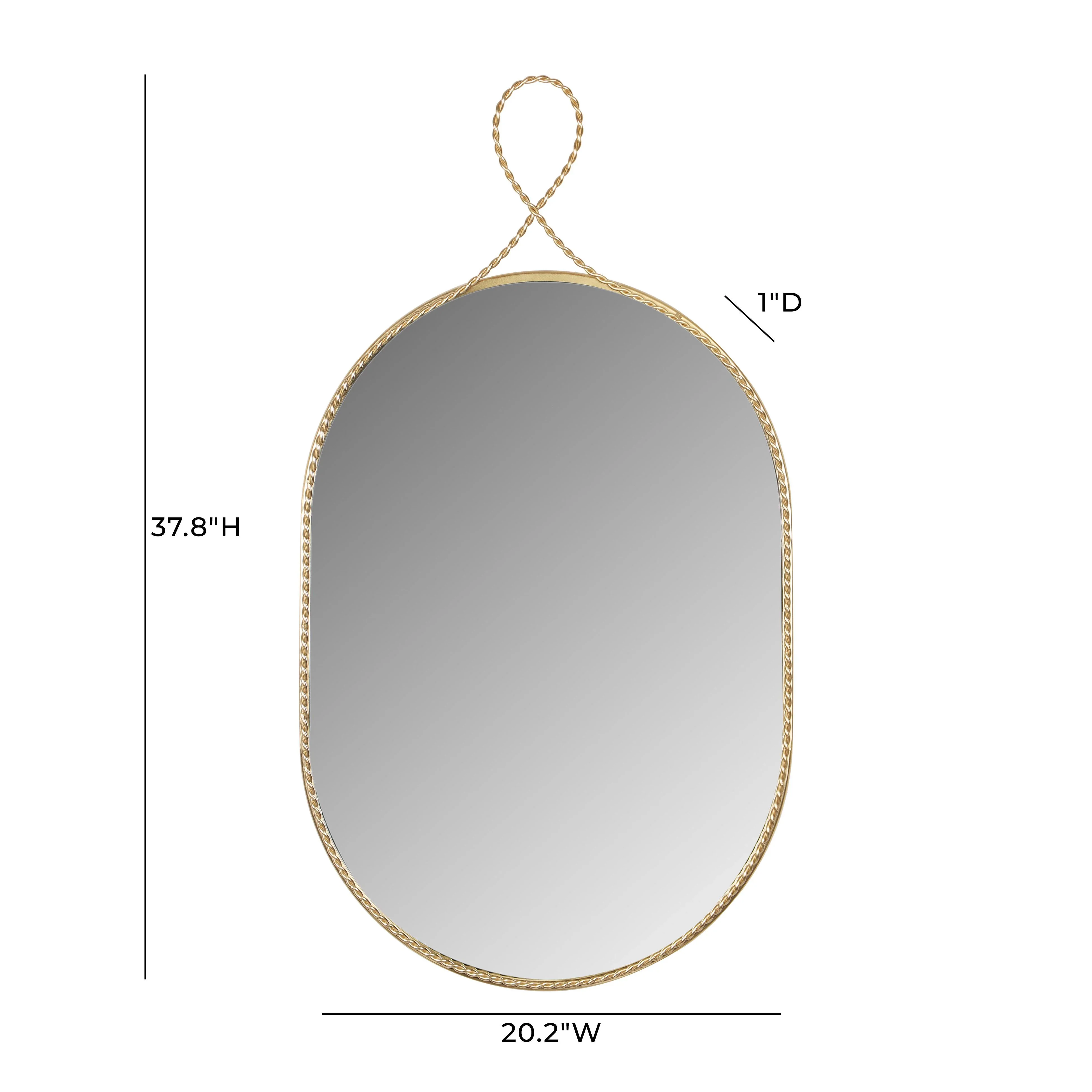 Ravina 20"X38" Braided Brass Oval Wall Mirror - Image 6