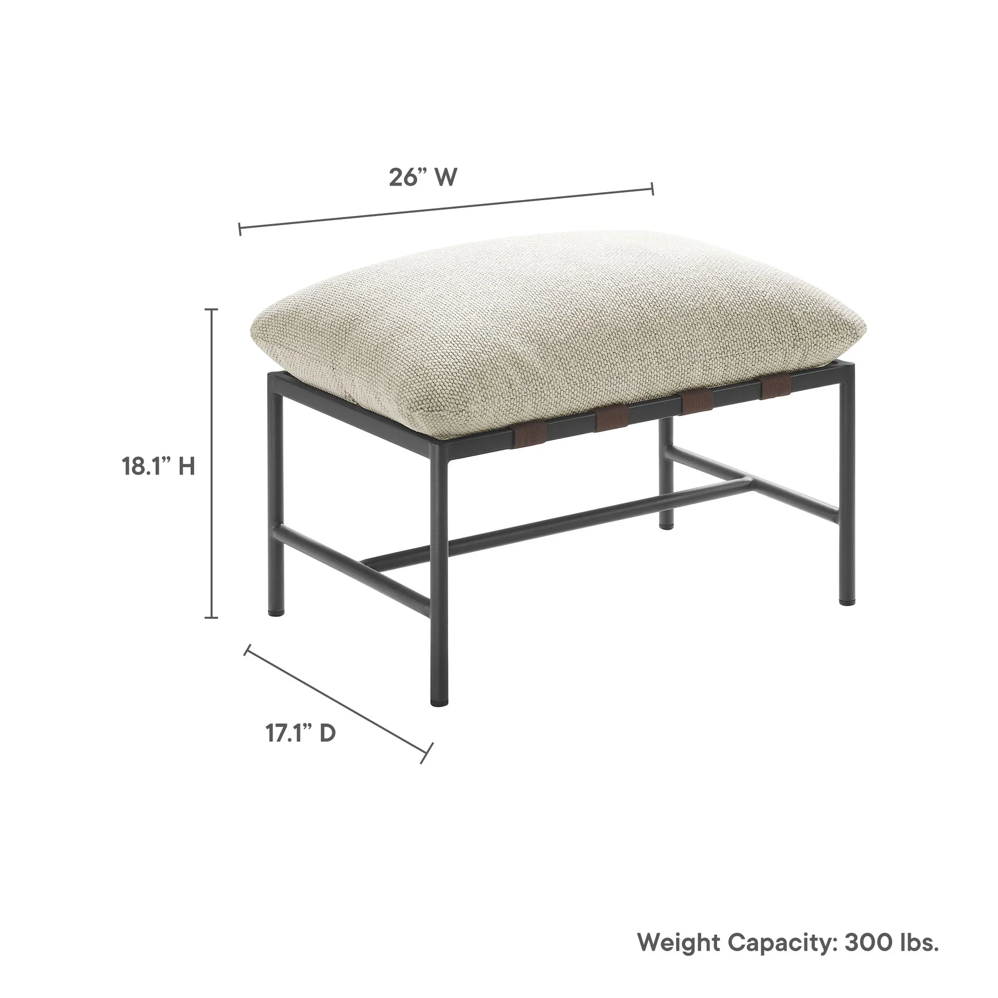 Raya Outdoor Patio Boucle Lounge Chair and Ottoman - Image 18