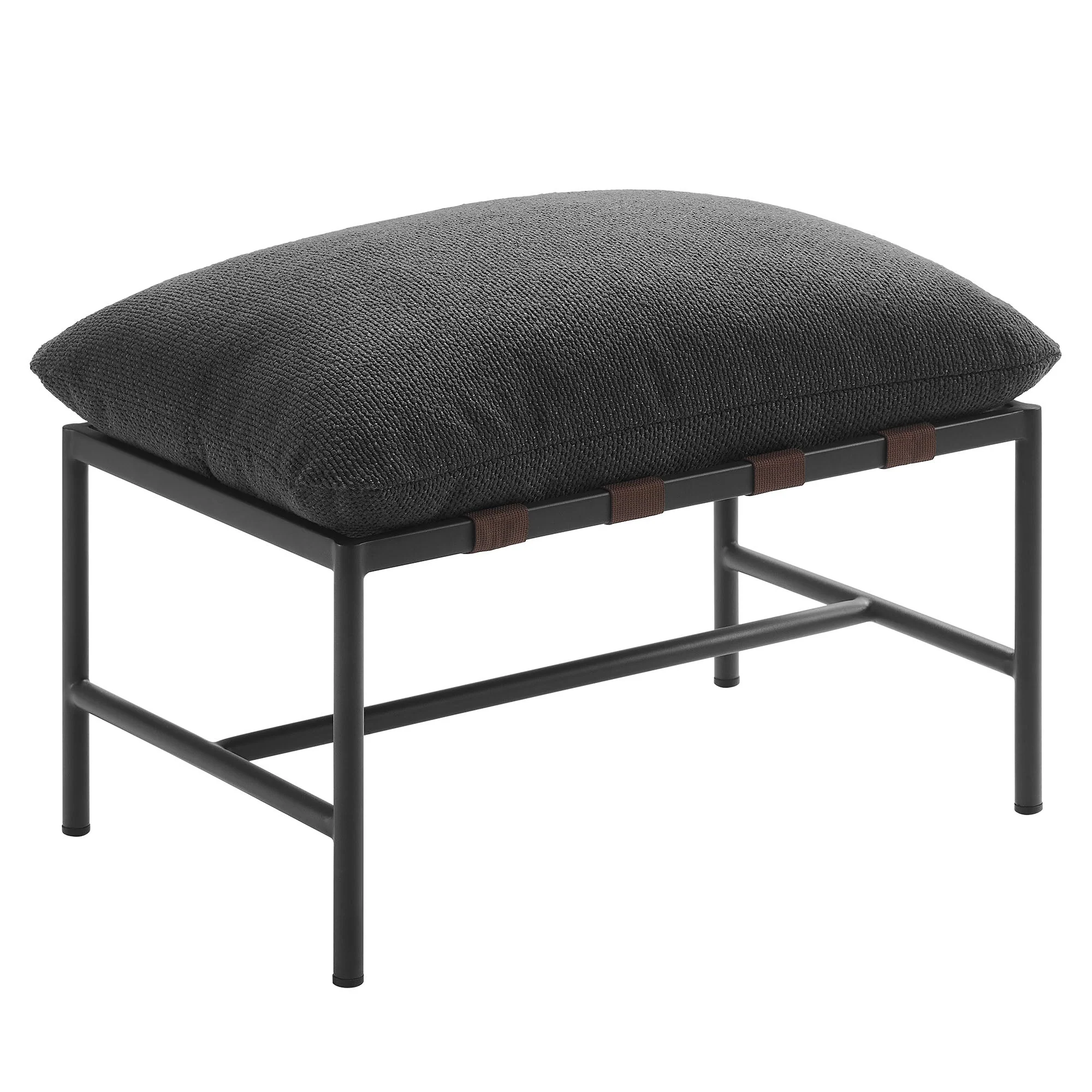 Raya Outdoor Patio Boucle Lounge Chair and Ottoman - Image 4