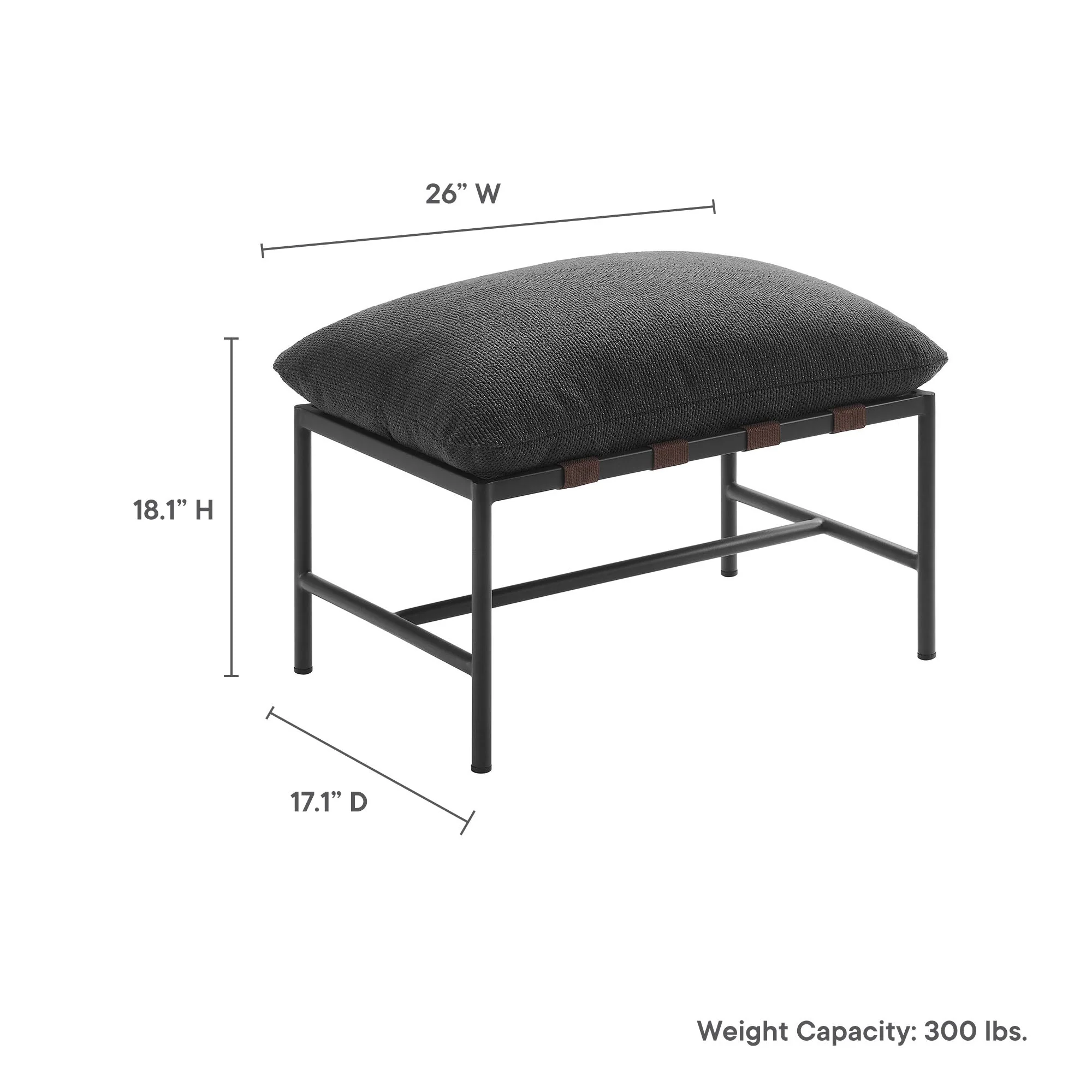 Raya Outdoor Patio Boucle Lounge Chair and Ottoman - Image 9