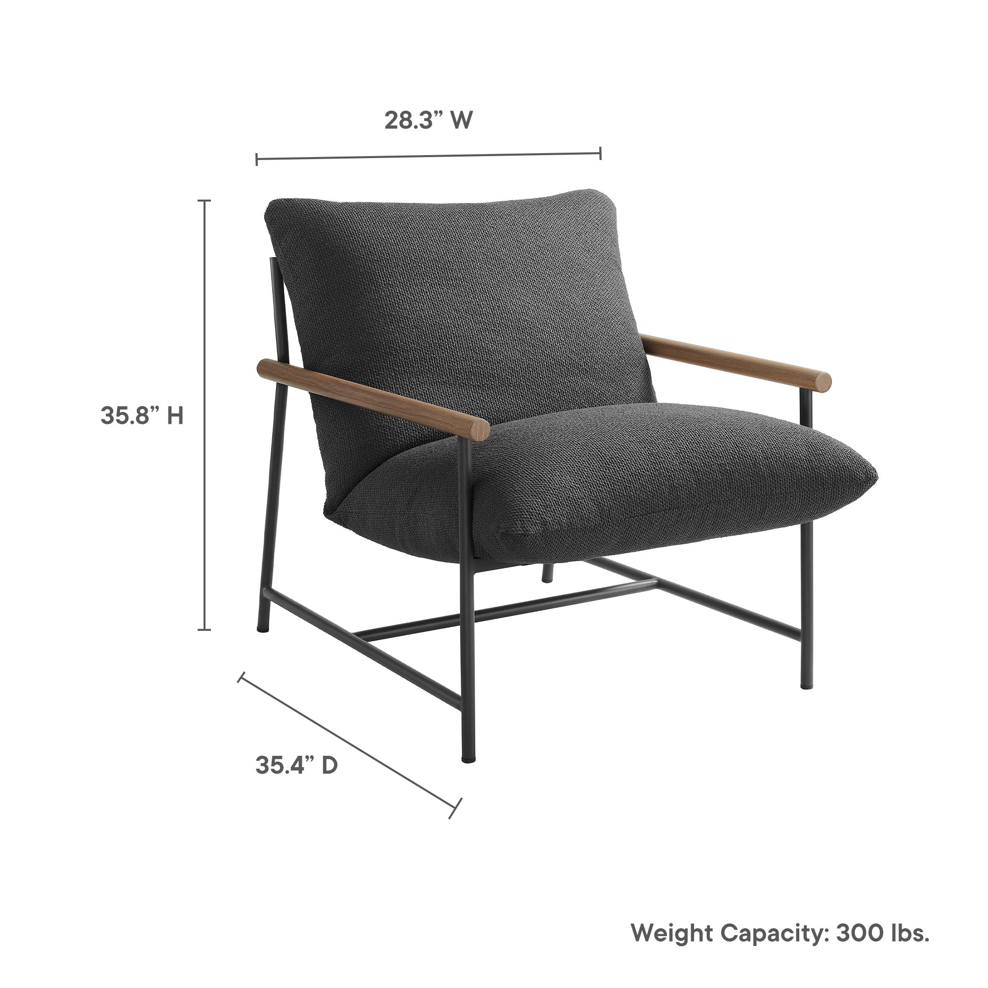 Raya Outdoor Patio Boucle Sling Lounge Chair - Image 9